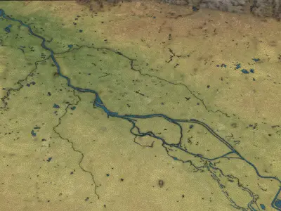 Wroclaw - Topography Terrain Low-poly 3D model
