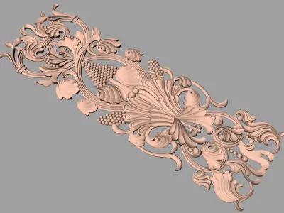 Decoration panel 3D relief STL model used for CNC router E035 3D model