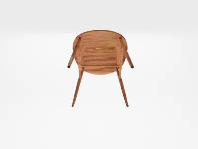 Basic Light Wood Spindle Chair Free low-poly 3D model