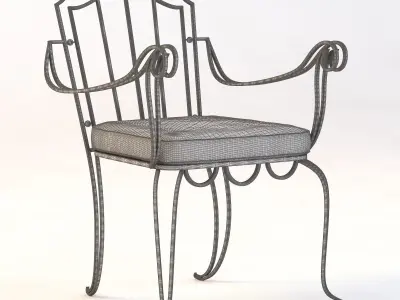 Drake Wrought Iron Arm Chair 3D model