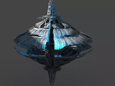 Aster Grand Ocean Sci Fi shards towers Low-poly 3D model