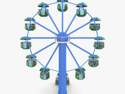 Ferris wheel v2 Low-poly 3D model