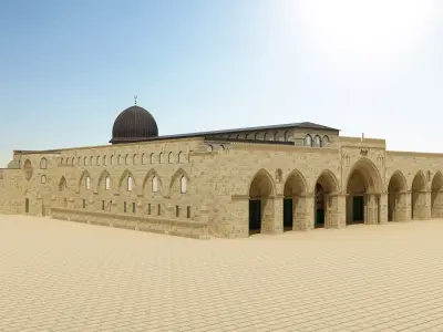 Al-Aqsa Mosque interior- exterior 3ds max vray model 3D model