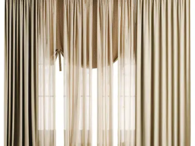 Roman and Cotton Curtain  Low-poly 3D model