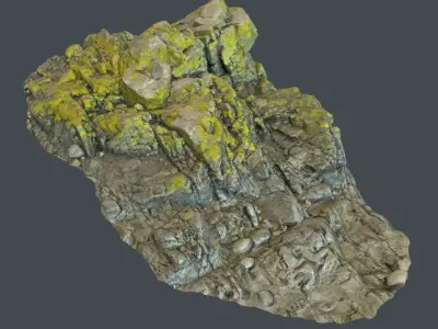 3d scanned rock cliff P 3D model