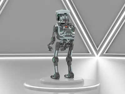 Robot sci fi Low-poly 3D model