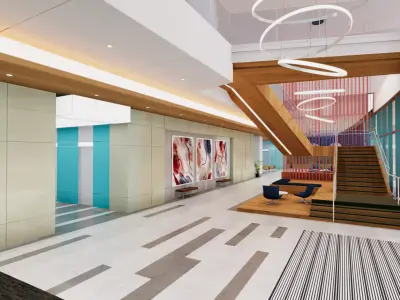 Lobby Cafe Low-poly 3D model