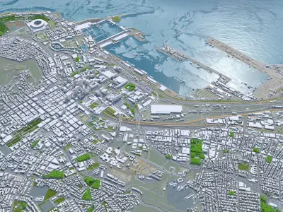 Cape Town Downtown South Africa Low-poly 3D model