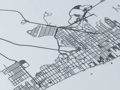 Atlantic City Road Network and Streets 3D model