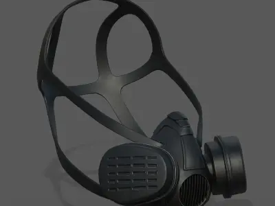 Gas mask helmet 3d model military combat fantasy  Low-poly 3D model