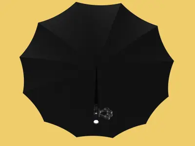SELF DEFENSE UMBRELLA SAFETY FINGER HOLE GRIP FLASHLIGHT TORCH 3D model