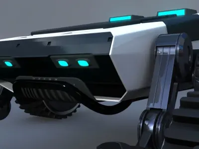 4x4 Wheel Robot Drone Model 3D model