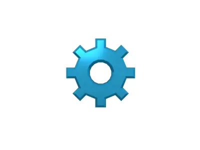 Gear Symbol v2 010 Low-poly 3D model