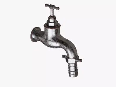 Old dirty rusty garden faucet 3D model