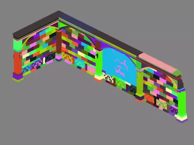 Palace - Earth Palace Wall 02 3D model
