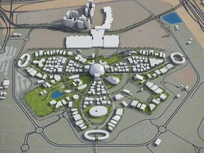 Dubai - Expo 2020 Low-poly 3D model