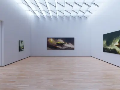 Art Museum Gallery Interior 32 Low-poly 3D model