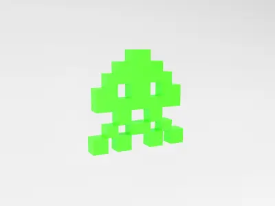 Space Invaders v1 001 Low-poly 3D model