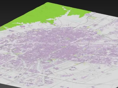 Zhengzhou City urban planning maquett  building 3D Topography 3D model
