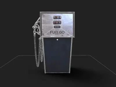Vintage Gas Pump Dispenser 70s 80s Low-poly 3D model