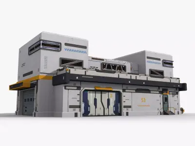 Factory Sci-Fi Industrial x22 Low-poly 3D model