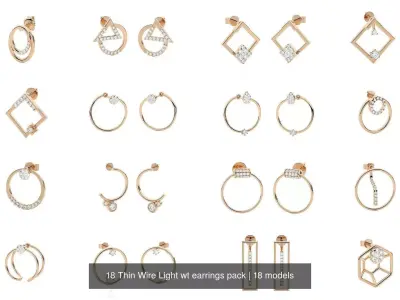 18 Thin Wire Light wt earrings pack