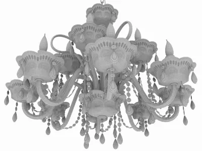 Chandelier with crystals hanging from it 3D model order