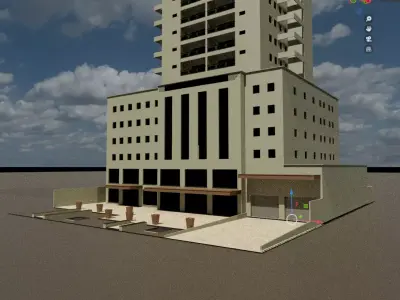 MODELO 3D DE PREDIO Low-poly 3D model