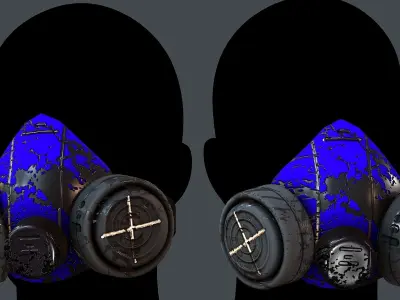 Gas mask helmet 3d model scifi Low-poly Low-poly 3D model Low-poly 3D model