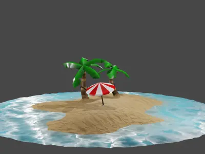 Beach  scene  3D model