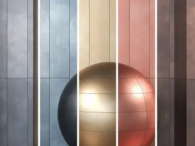 4K Metal Wall Panel Covering Textures  - 15 in 1 - Seamless PBR Texture
