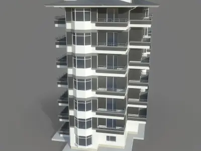 Residential Apartment Building 2 Low-poly 3D model