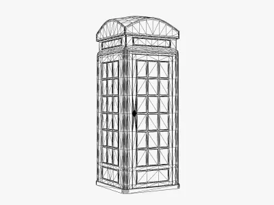 Telephone Booth Low-poly 3D model