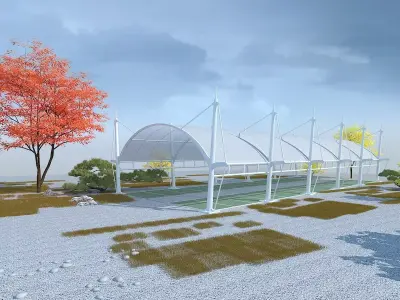 Parking Shelter with Greenery 3D model