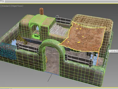 An old oriental pottery factory 3D model