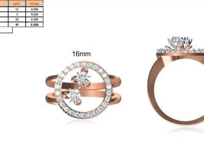Ladies-Elegant Stone Rings For Womens 64 3D print model