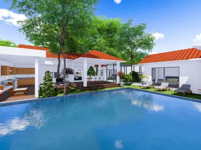 exterior and interior house design 3D model