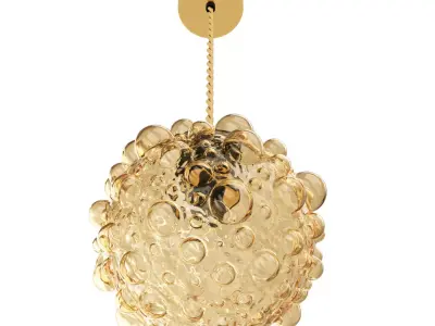Amber Bubble Glass Pendant Light 3D model