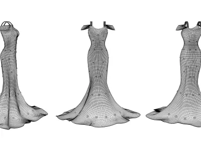 Cake Dress Low-poly 3D model