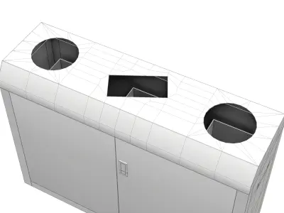 Street Trash can Low-poly 3D model get