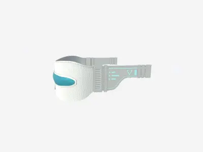 SciFi Glasses I03 White Blue - Character Design Fashion Low-poly 3D model