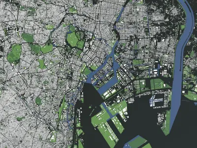 Tokyo Japan - city and mass buildings 3D model