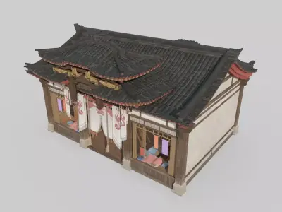 Ancient Asian Architectural Fabric Store 3D model
