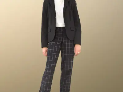 Francine 11280 - Masked Asian Woman Standing Low-poly 3D model