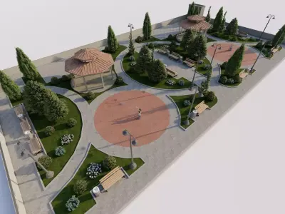 public park-Private Park Landscape 3D model