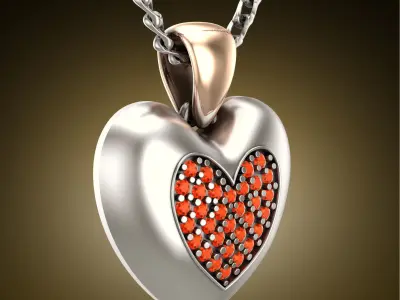 Heart in Heart Pendant 3D print model