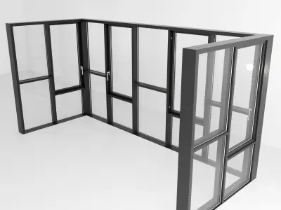 Panoramic glazing Stained glass 101 Low-poly 3D model