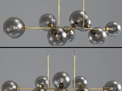 Staggered Glass Chandelier 3D model