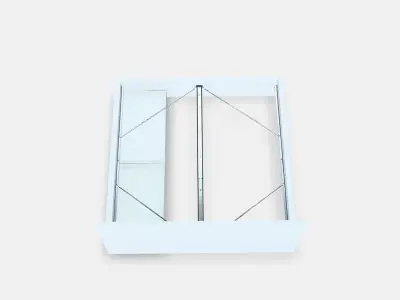 MALM Shrimp frame hanging frame with 2 castors for separating Low-poly 3D model