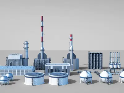 Oil Refinery 3D model